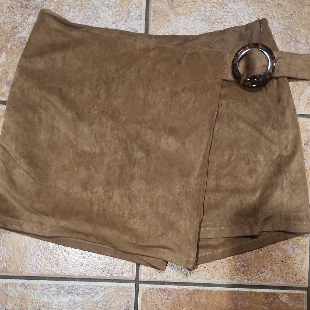 Altar'd State Brown Skort with Belt Detail